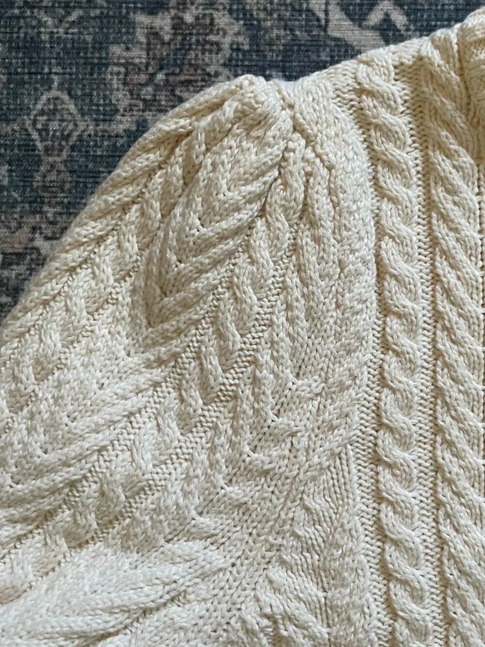 Size Small J. Crew Cable-knit Crewneck Sweater, Cream - Picture 6 of 6